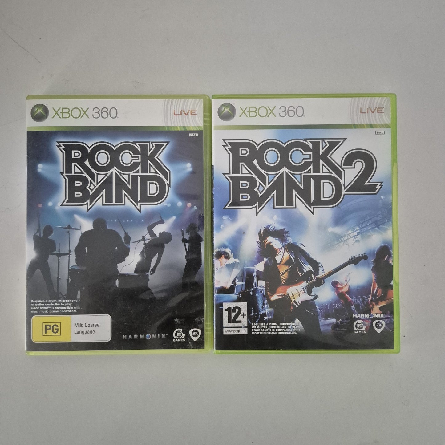 Xbox 360 Rock Band 1 & 2 CIB Bundle - tested - 