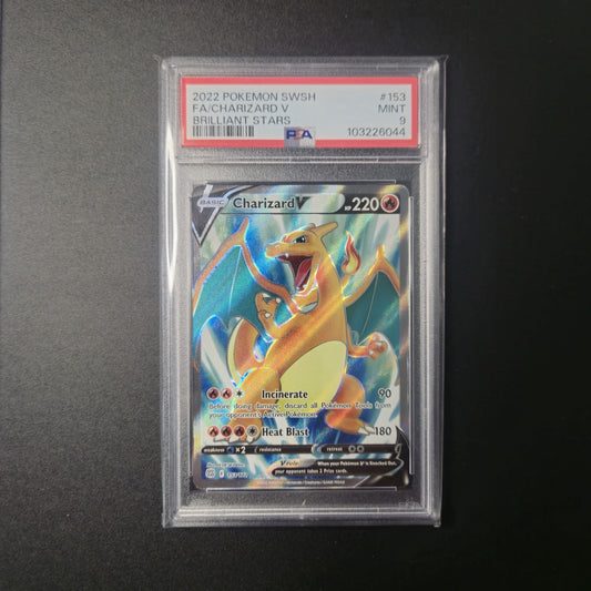 PSA 9 MINT Charizard V 153/172 Brilliant Stars Ultra Rare Full Art Pokemon Card
