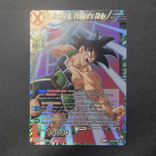Bardock, Father's Help BT24-058 SR Foil NEW Beyond Generations