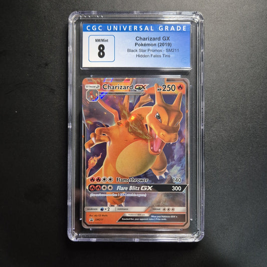 CGC 8 NM/Mint 2019 Charizard GX Pokémon Hidden Fates Black Star Promo SM211 