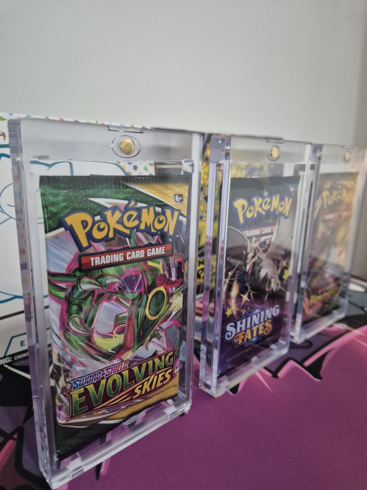3 PACK Pokemon Booster Pack Acrylic Case Display with Magnetic Lid FAST SHIPPING