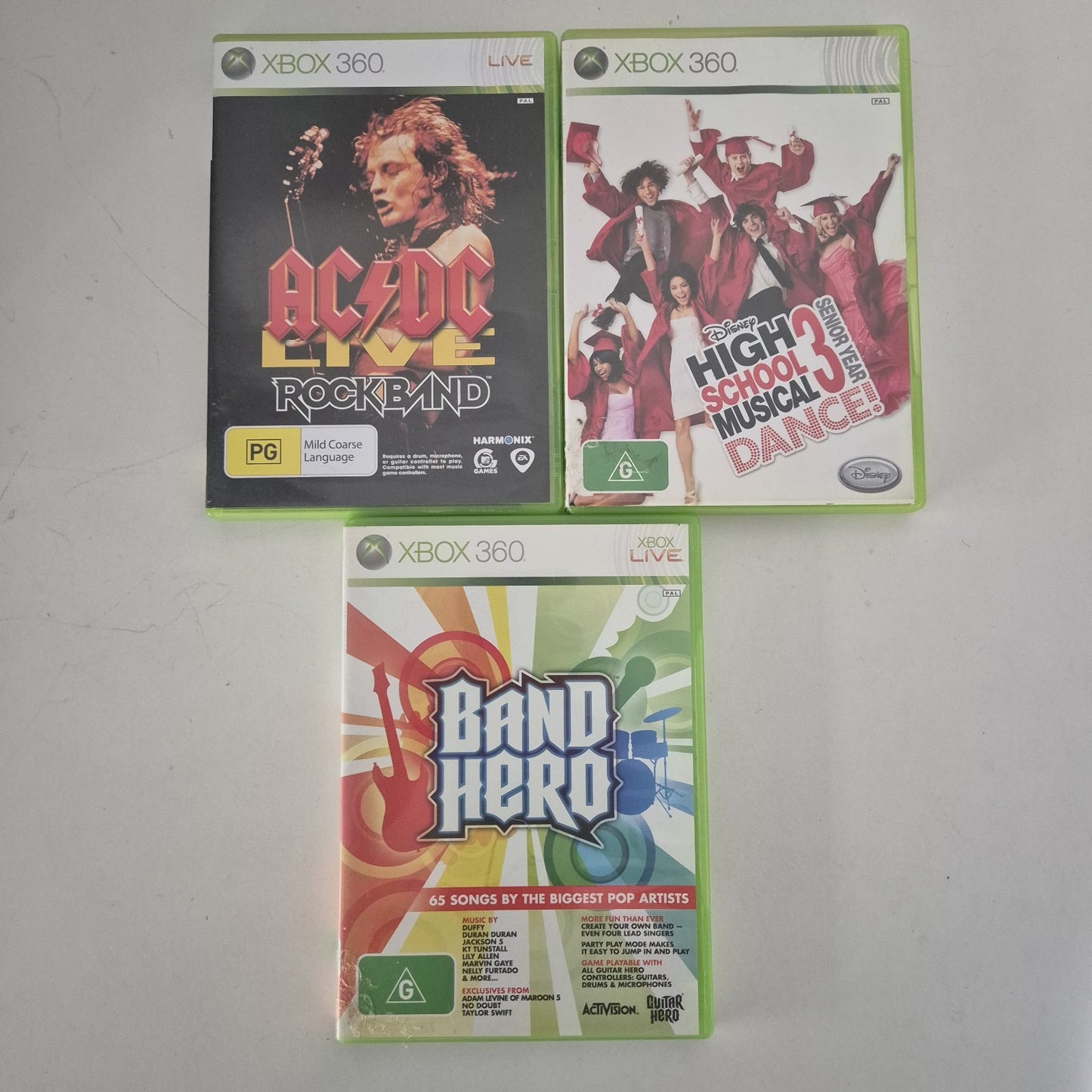 Xbox 360 BAND BUNDLE LOT COMPLETE IN BOX X 3 Games Free Shipping 
