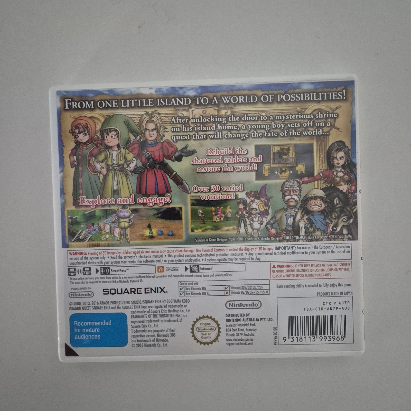 Dragon Quest VII Fragments of The Forgotten Past Nintendo 3DS PAL VGC Free Post.