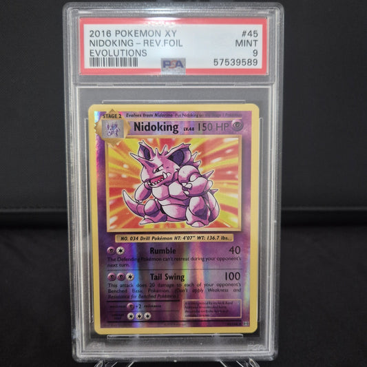 2016 Pokemon XY Evolutions Nidoking Reverse Holo PSA 9
