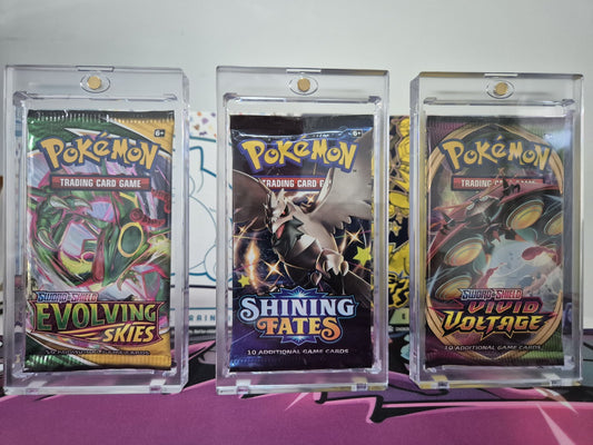 3 PACK Pokemon Booster Pack Acrylic Case Display with Magnetic Lid FAST SHIPPING