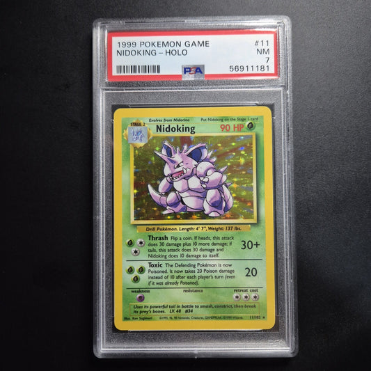  PSA 7 NM 1999 Nidoking Base Set Holo Card Pokemon