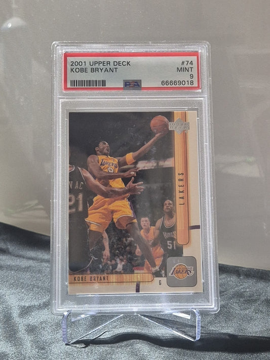 2001 UPPER DECK KOBE BRYANT #74 PSA 9 MINT LOS ANGELES LAKERS MVP HOF LEGEND