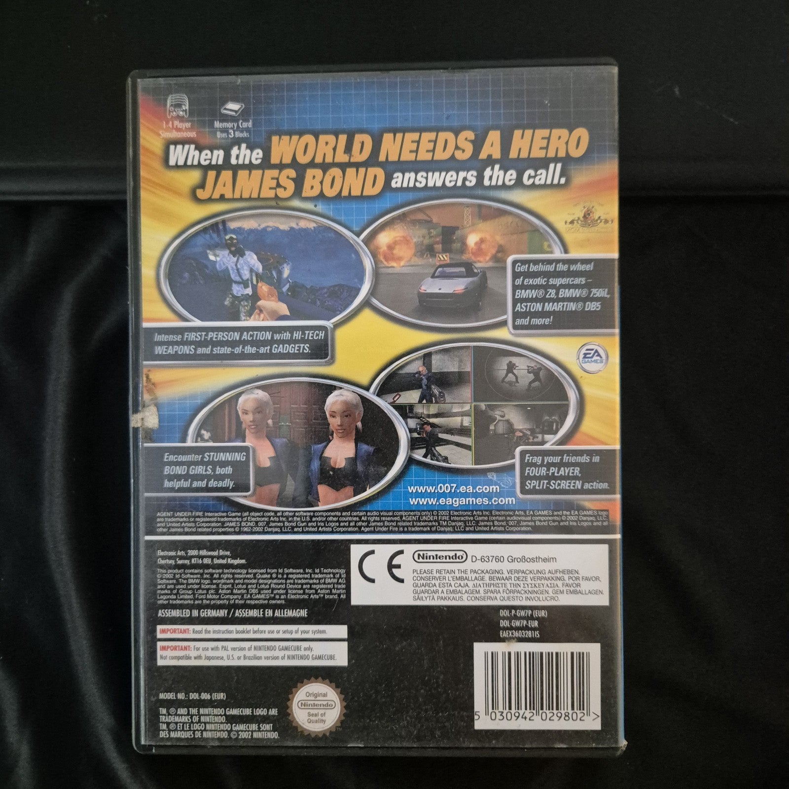 “007”-Agent Under Fire-James Bond-Nintendo Game Cube-see Photos Working