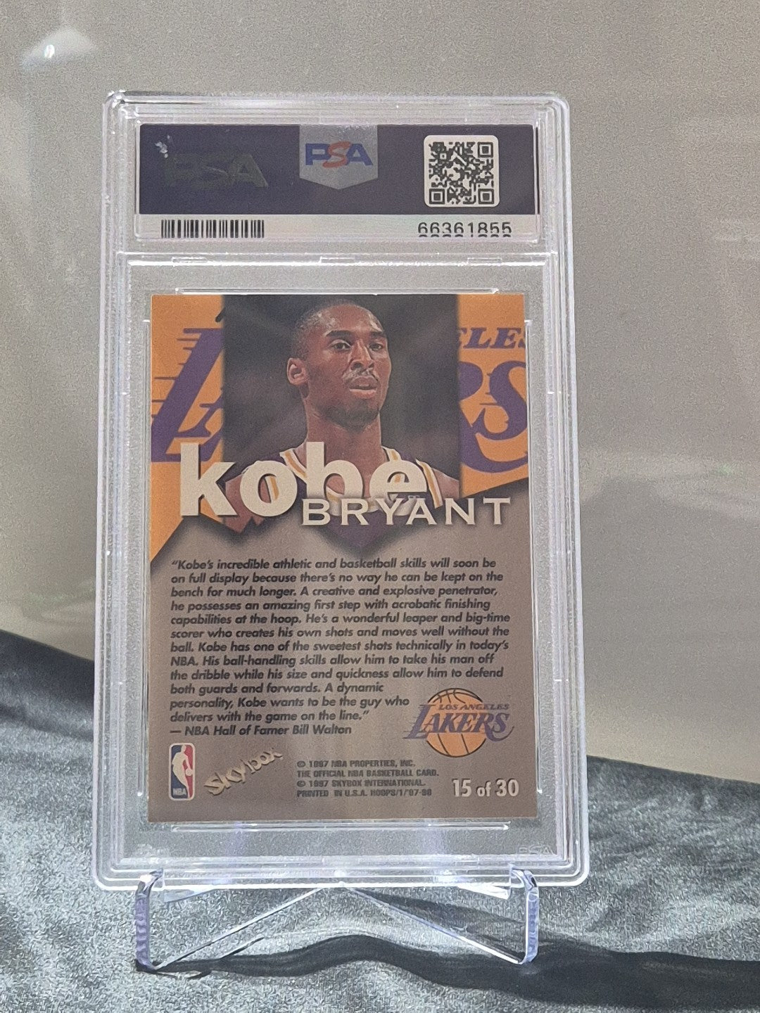 1997 Hoops Talkin Hoops #15 Kobe Bryant (2nd Year) LA Lakers  PSA 8 (Near Mint)