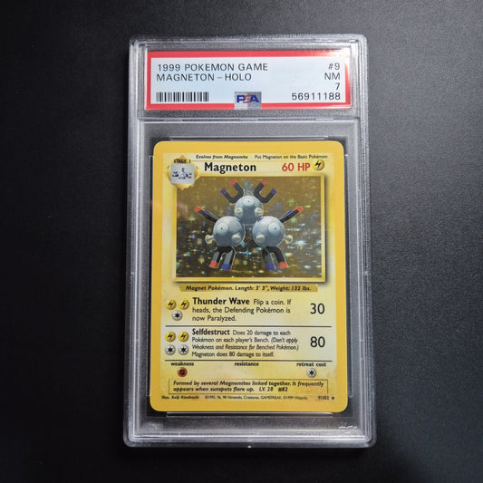 PSA 7 Magneton 9/102 Base Set Rare Holo Pokemon Card WOTC 1999 - Near Mint