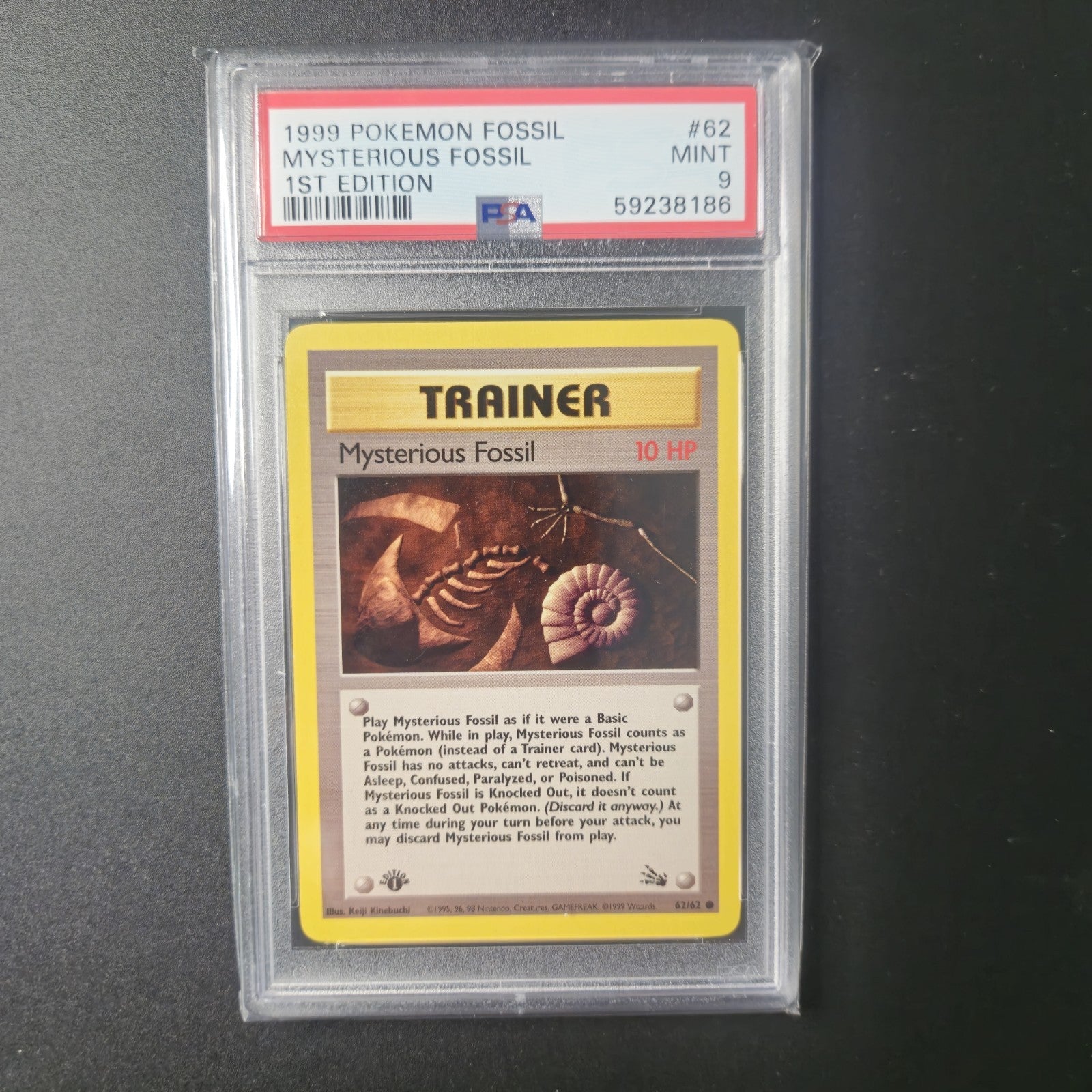 1999 Pokémon Fossil Mysterious Fossil 1st Edition PSA 9 #62 