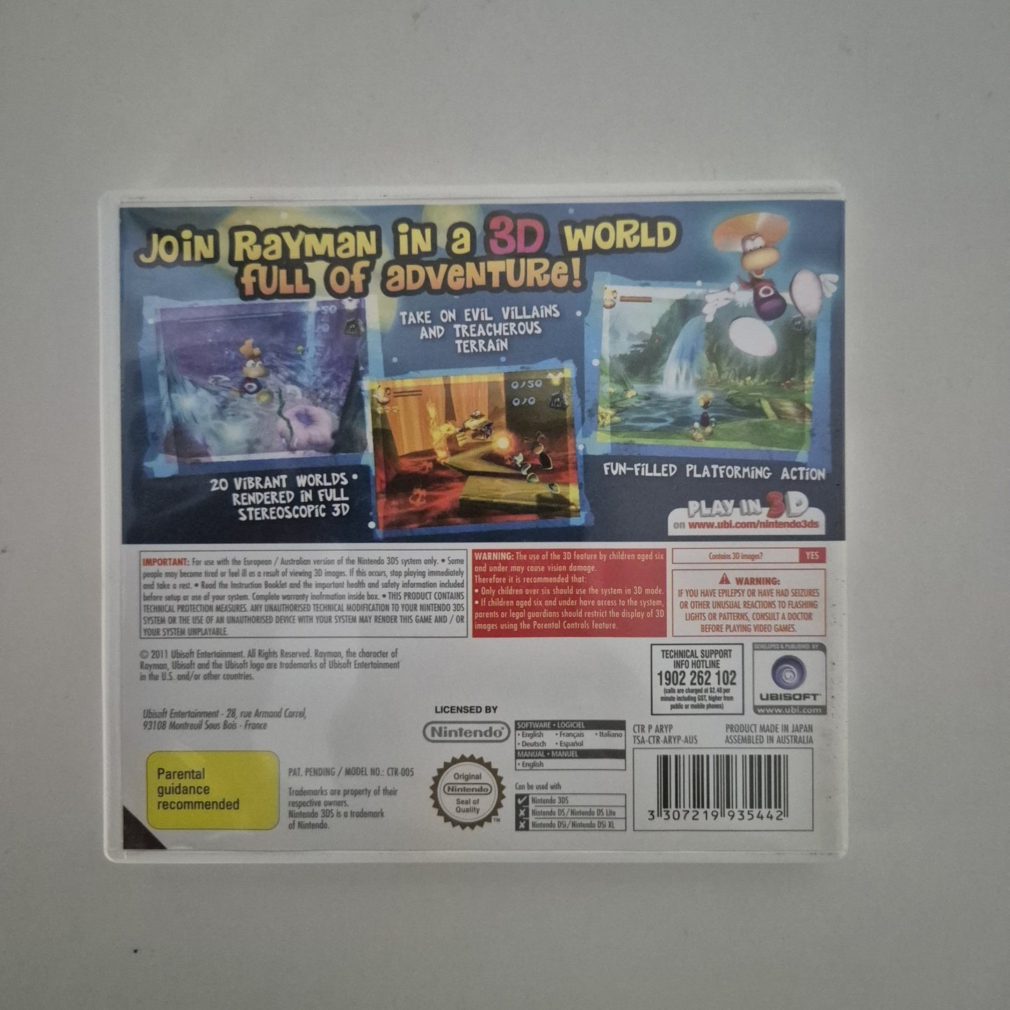 Rayman 3D - Nintendo 3DS (Free Postage)