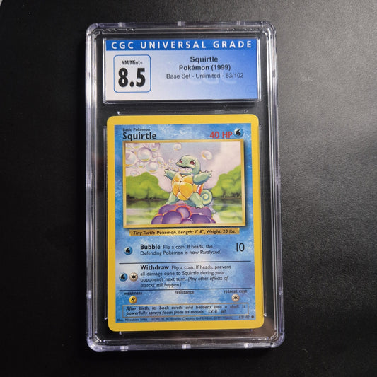 CGC 8.5 Squirtle 63/102 Pokémon Base Set Unlimited