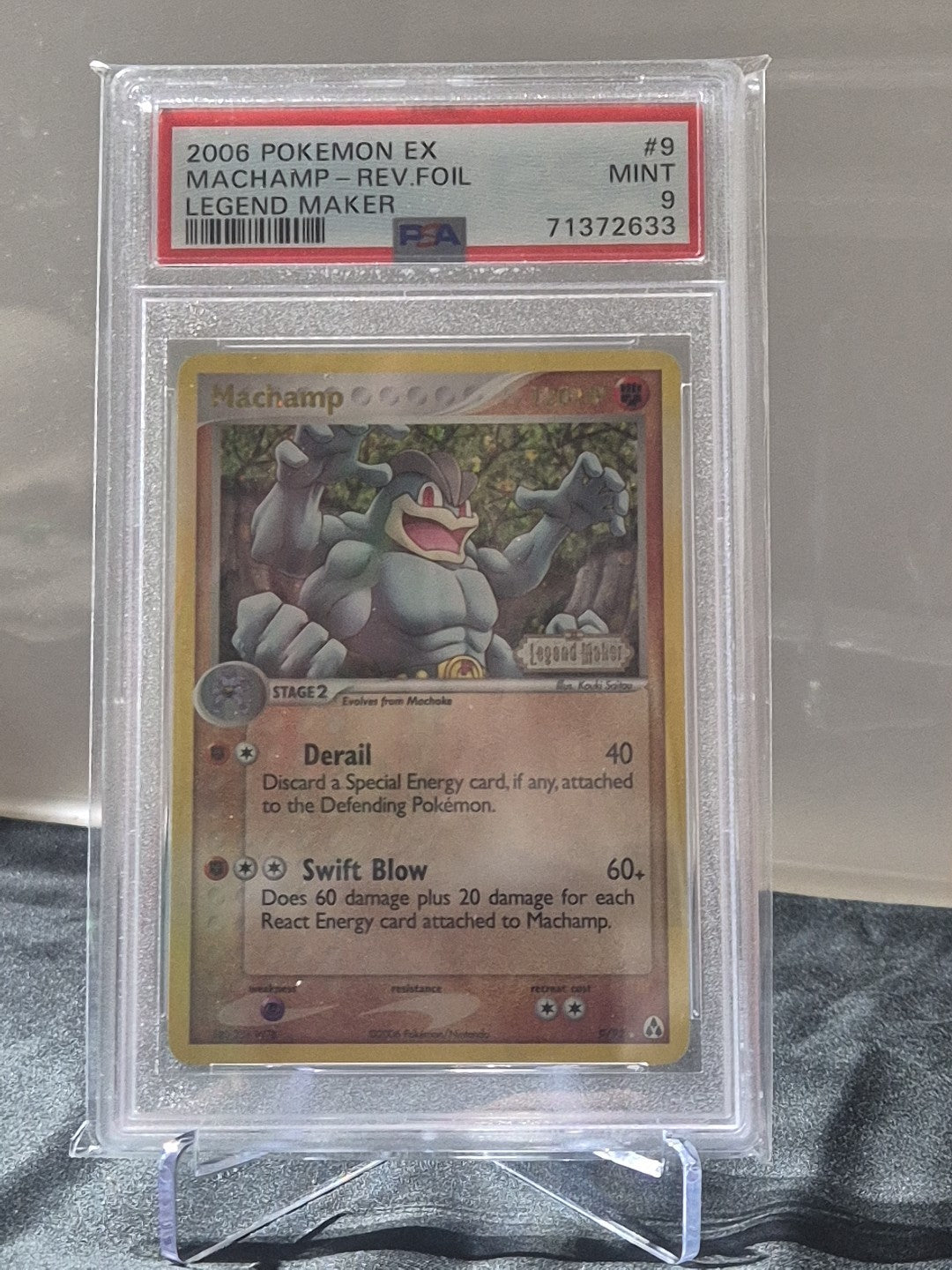 2006 POKEMON EX LEGEND MAKER #9 MACHAMP-REVERSE FOIL PSA 9