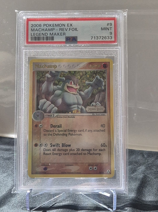 2006 POKEMON EX LEGEND MAKER #9 MACHAMP-REVERSE FOIL PSA 9