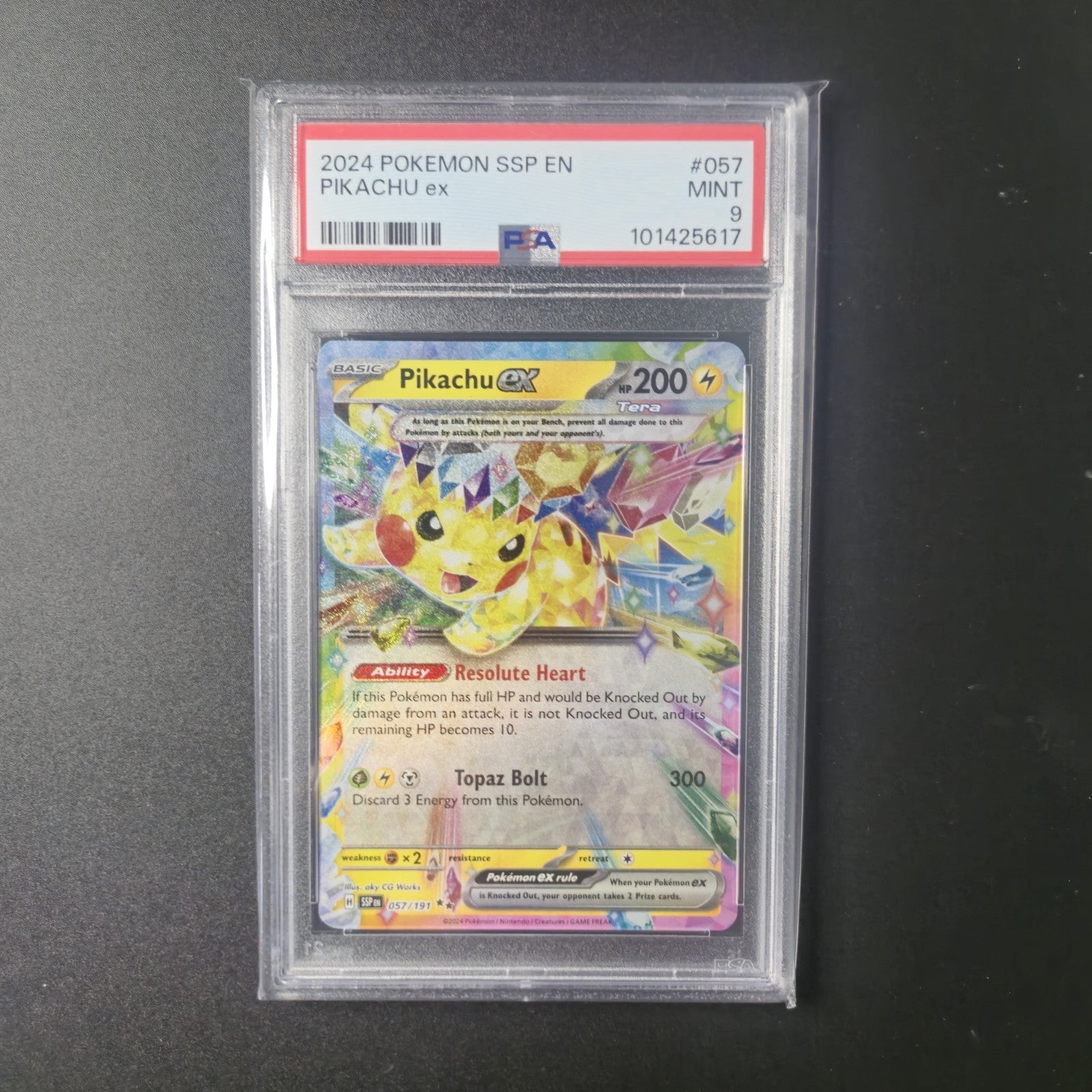2024 Pokemon Surging Sparks PIKACHU EX 57/191 PSA 9 MINT