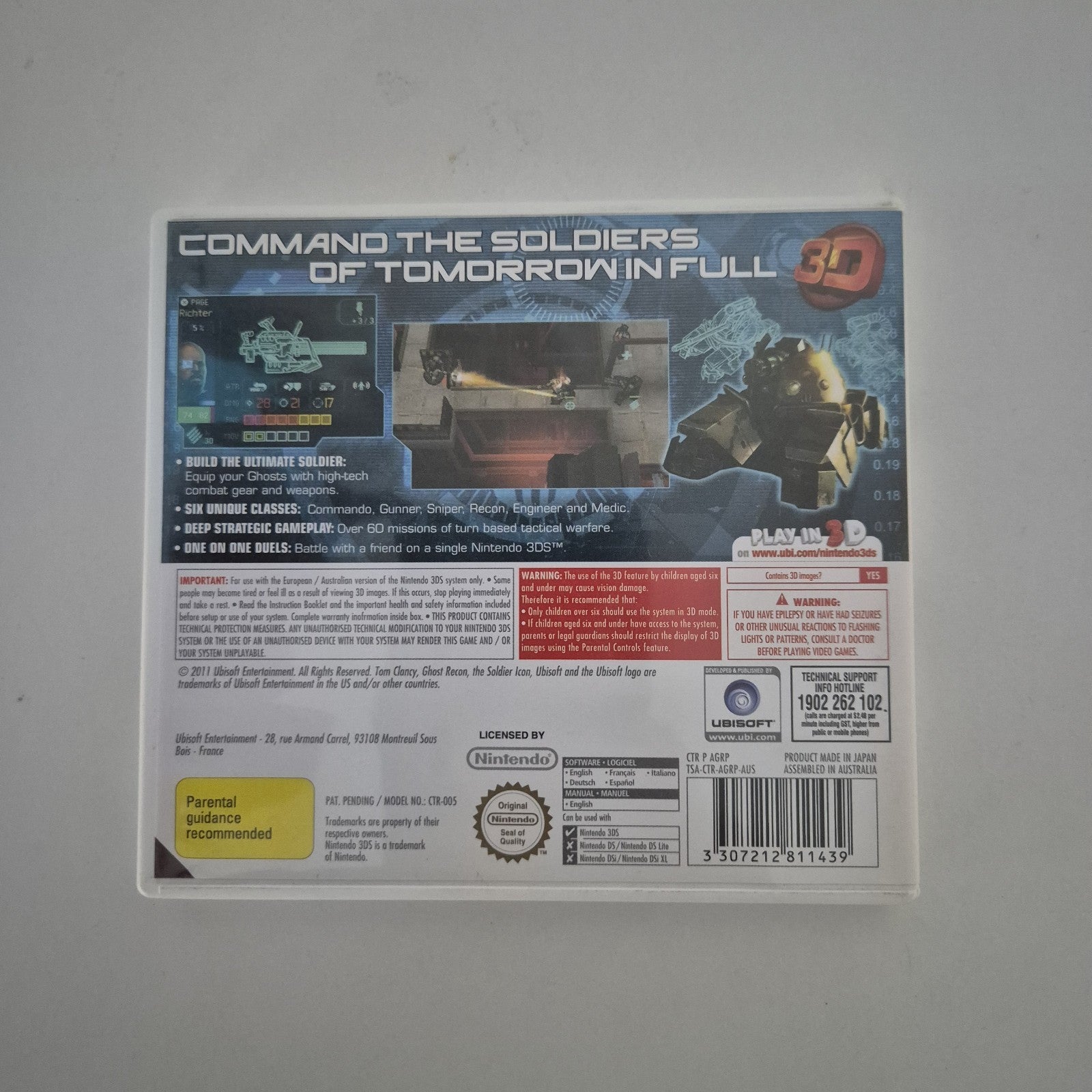 Tom Clancy's Ghost Recon: Shadow Wars + Manual - Nintendo 3DS - Tested & Working