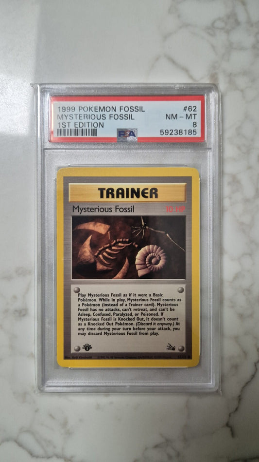 1999 Pokemon Fossil 1st Edition Mysterious Fossil #62 PSA 8 NM MT
