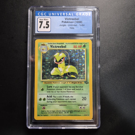 CGC 7.5 Near Mint + Pokemon Victreebel 14/64 Jungle Holo 