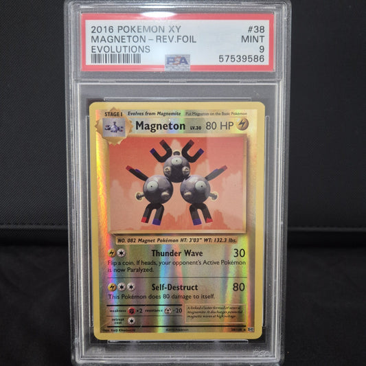 2016 Pokémon Evolutions #38 MAGNETON-REVERSE FOIL PSA 9 Mint 