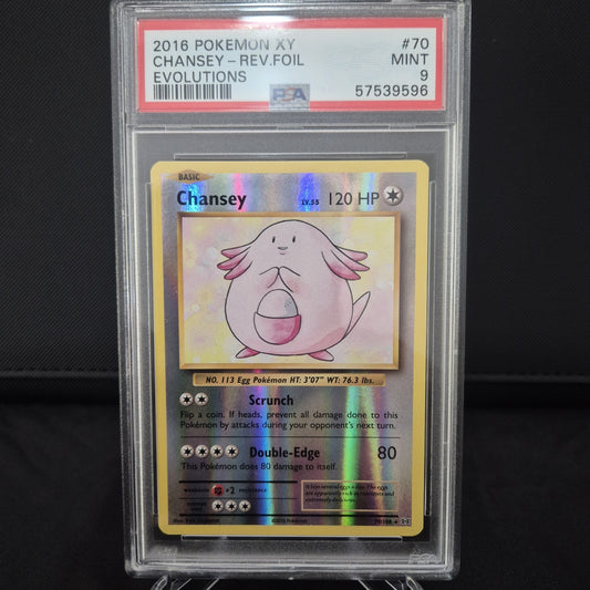 Chansey 70/108 Evolutions, Pokemon XY, Reverse Holo. PSA MINT 9