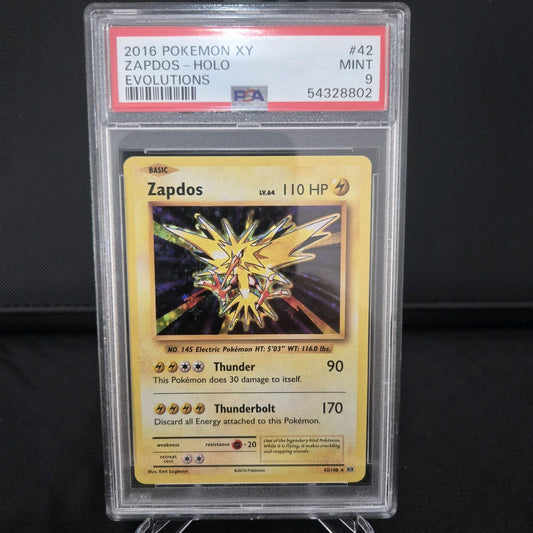 PSA 9 2016 Pokemon XY Zapdos Holo Evolutions #42